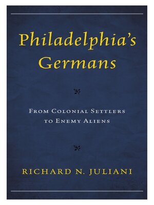 cover image of Philadelphia's Germans
